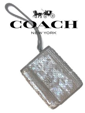 Coach Audrey Pearl Rocker Optic C Sequin Sequence Wristlet Wallet